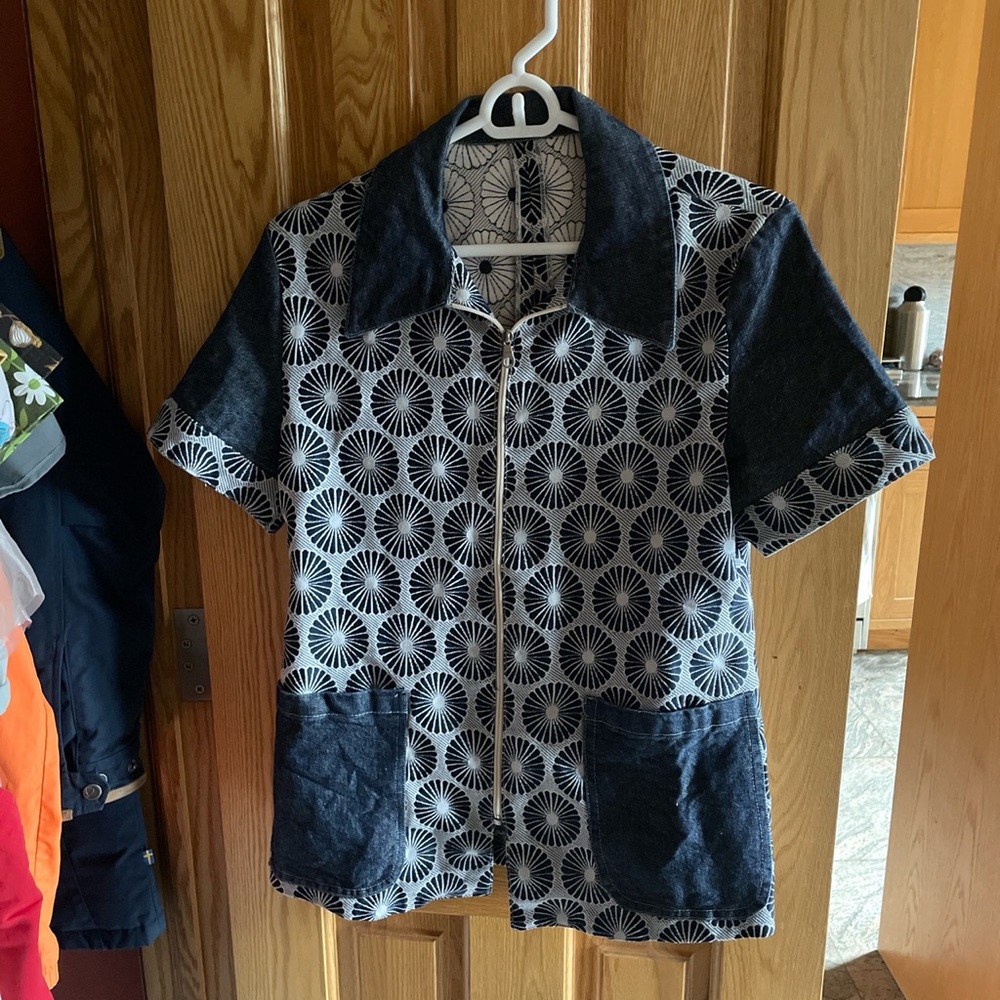 True Vintage 70s jacquard and denim Shirt Jacket